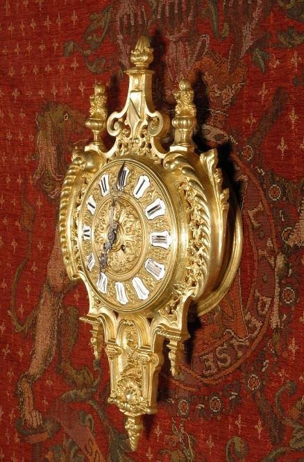 fig 4. Stunning Large Gilt Brass Cartel Clock